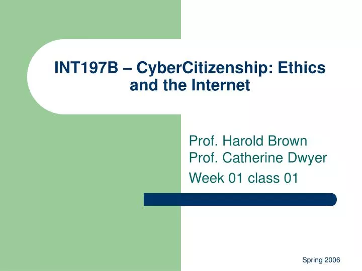 int197b cybercitizenship ethics and the internet