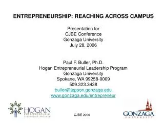Hogan Entrepreneurial Leadership Program Gonzaga University