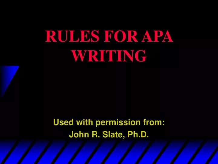 rules for apa writing