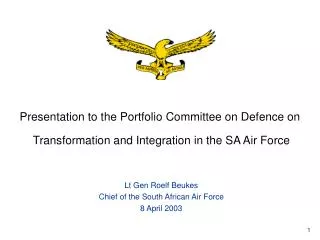 Presentation to the Portfolio Committee on Defence on