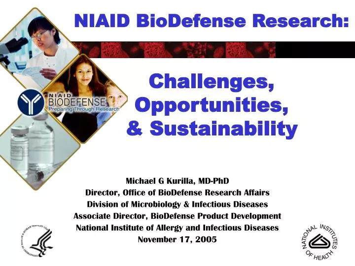 niaid biodefense research challenges opportunities sustainability