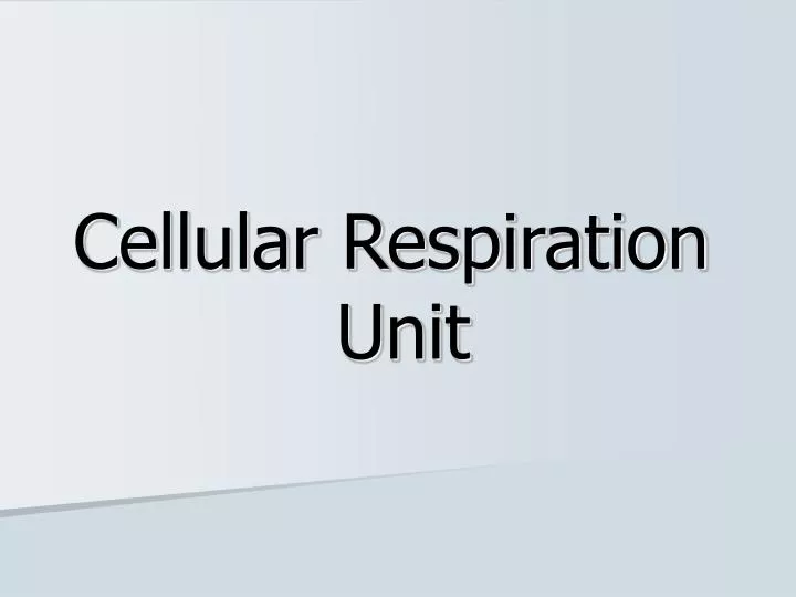 cellular respiration unit