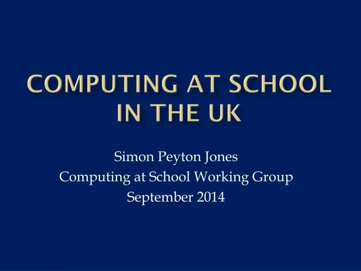 computing at school in the uk