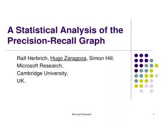 A Statistical Analysis of the Precision-Recall Graph