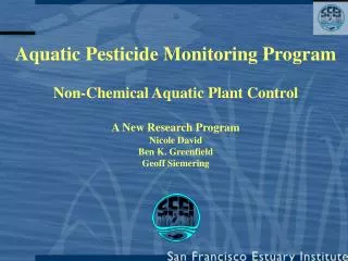 Aquatic Pesticide Monitoring Program