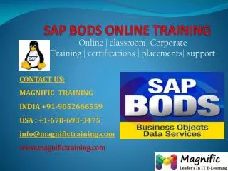 SAP BODS ONLINE TRAINING IN INDIA