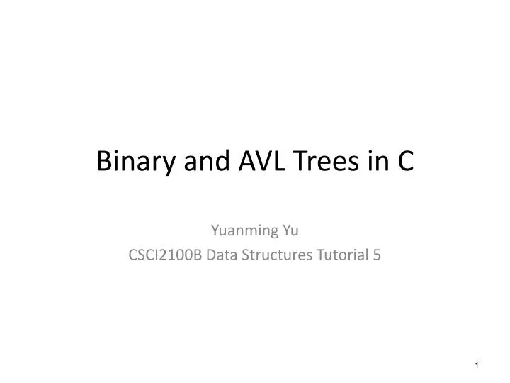 binary and avl trees in c
