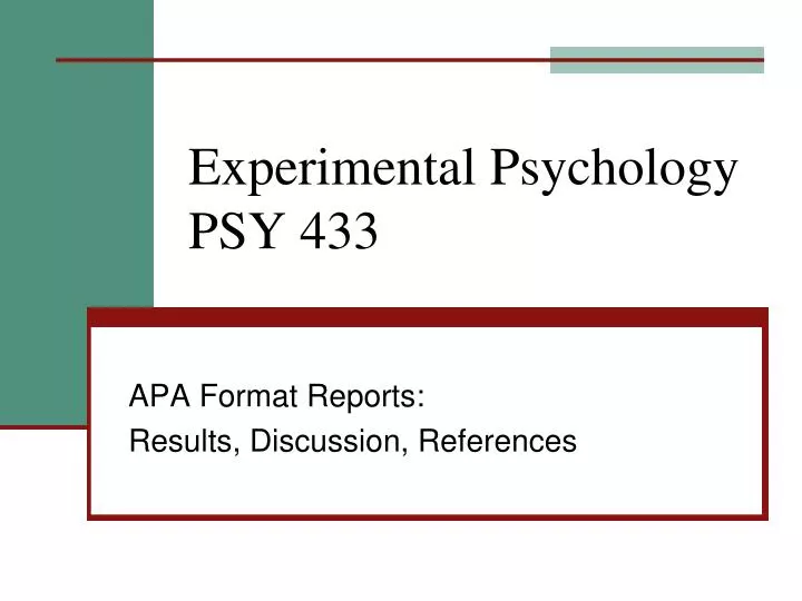 experimental psychology psy 433