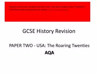 GCSE History Revision