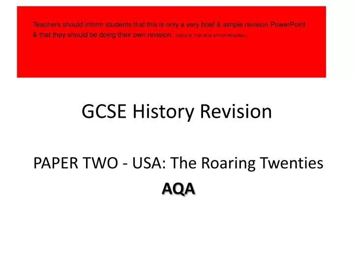 gcse history revision
