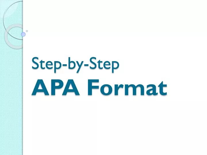 step by step apa format