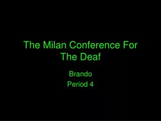 The Milan Conference For The Deaf