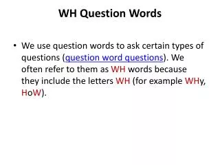 WH Question Words