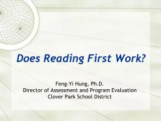 Does Reading First Work?