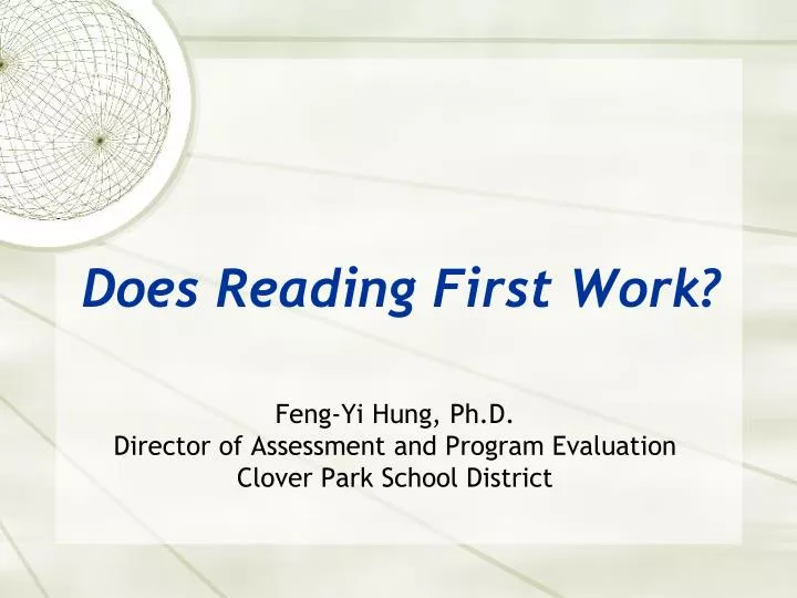 does reading first work