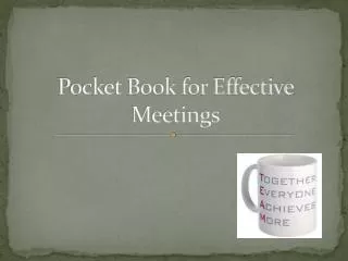 Pocket Book for Effective Meetings