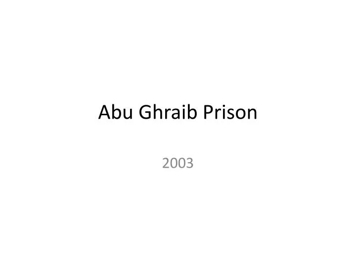 abu ghraib prison