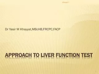 Approach to Liver Function Test