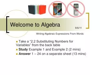 Welcome to Algebra