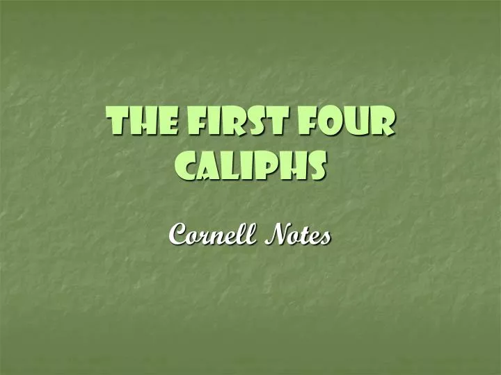 the first four caliphs