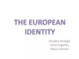 THE EUROPEAN IDENTITY