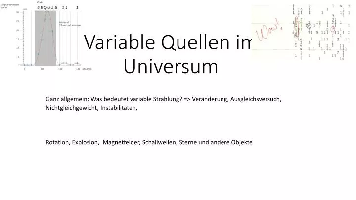 variable quellen im universum