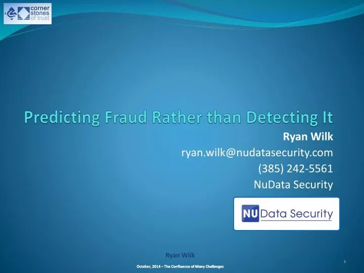 predicting fraud rather than detecting it