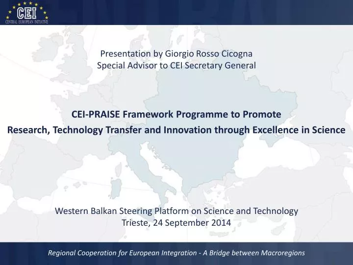 presentation by giorgio rosso cicogna special advisor to cei secretary general
