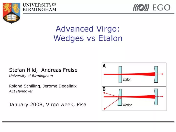 advanced virgo wedges vs etalon