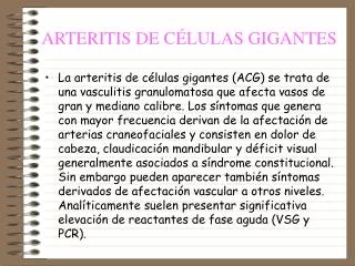 arteritis de c lulas gigantes