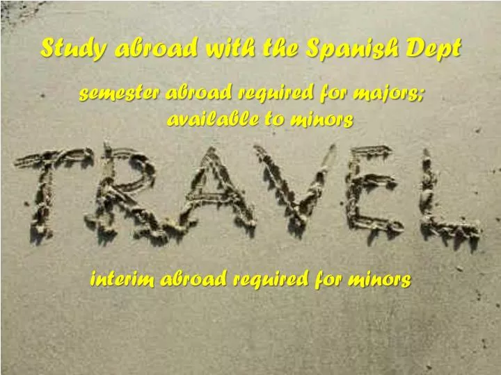 study abroad with the spanish dept