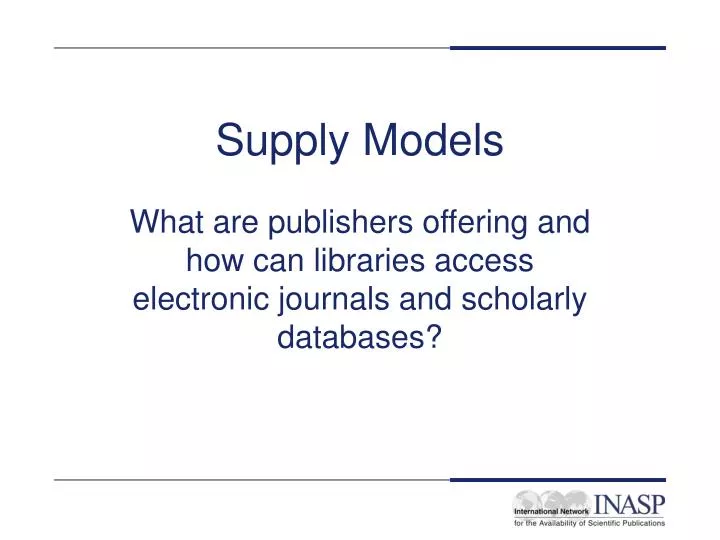 supply models
