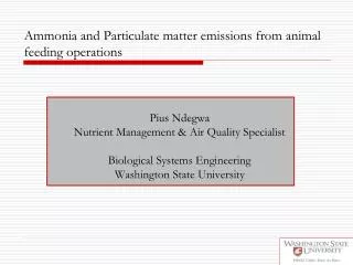 Ammonia and Particulate matter emissions from animal feeding operations