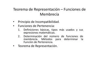 teorema de representaci n funciones de membrec a
