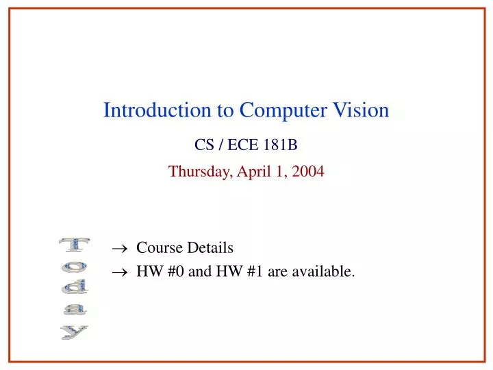 introduction to computer vision