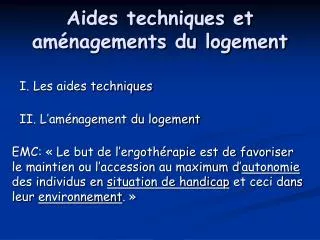 aides techniques et am nagements du logement