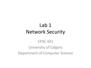 Lab 1 Network Security