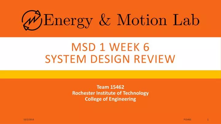 msd 1 week 6 system design review