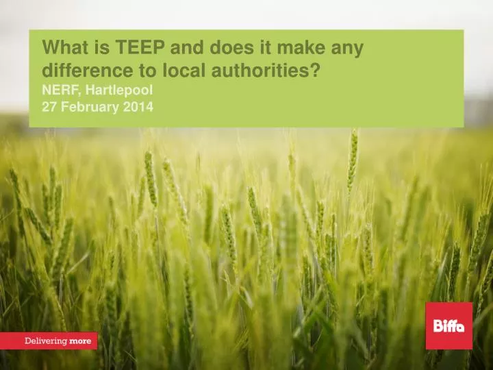 what is teep and does it make any difference to local authorities nerf hartlepool