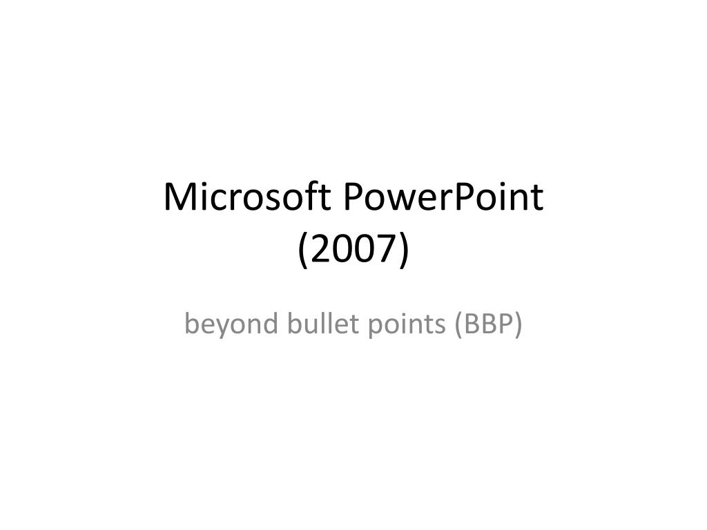 PPT - Microsoft PowerPoint (2007) PowerPoint Presentation, free ...