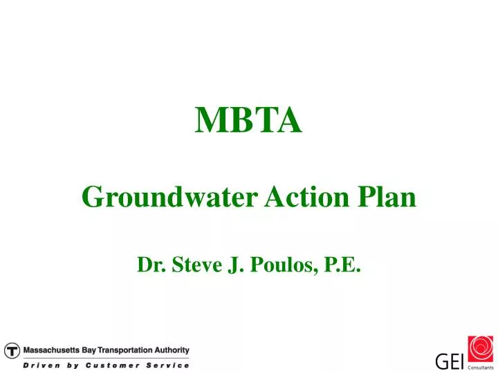 mbta groundwater action plan dr steve j poulos p e