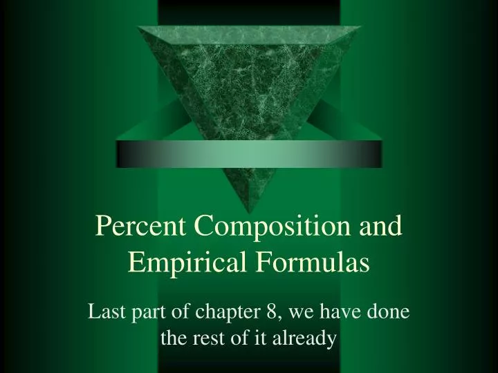 percent composition and empirical formulas