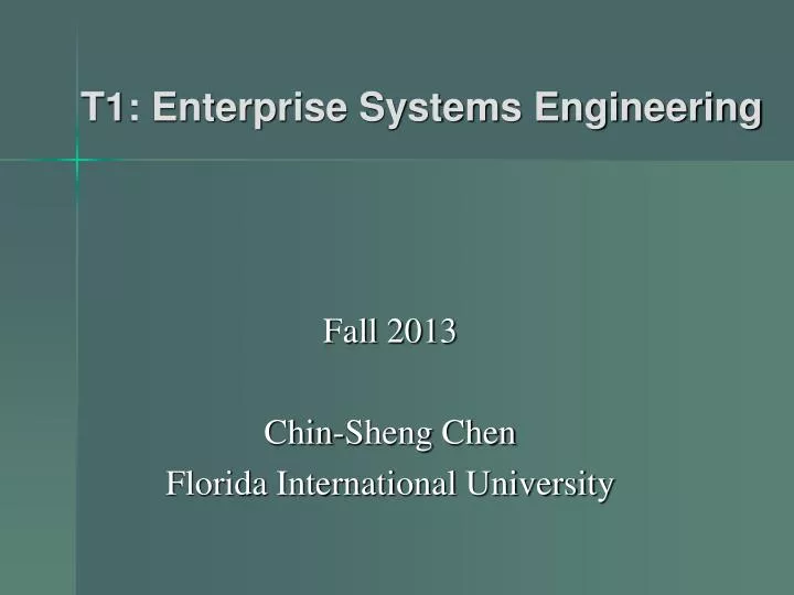 t1 enterprise systems engineering
