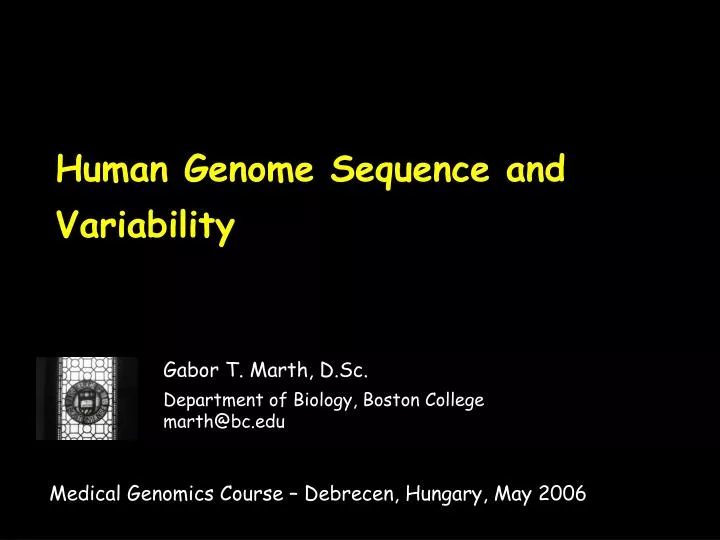 human genome sequence and variability