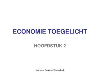 economie toegelicht