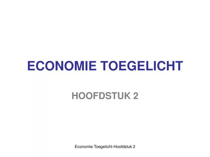 economie toegelicht