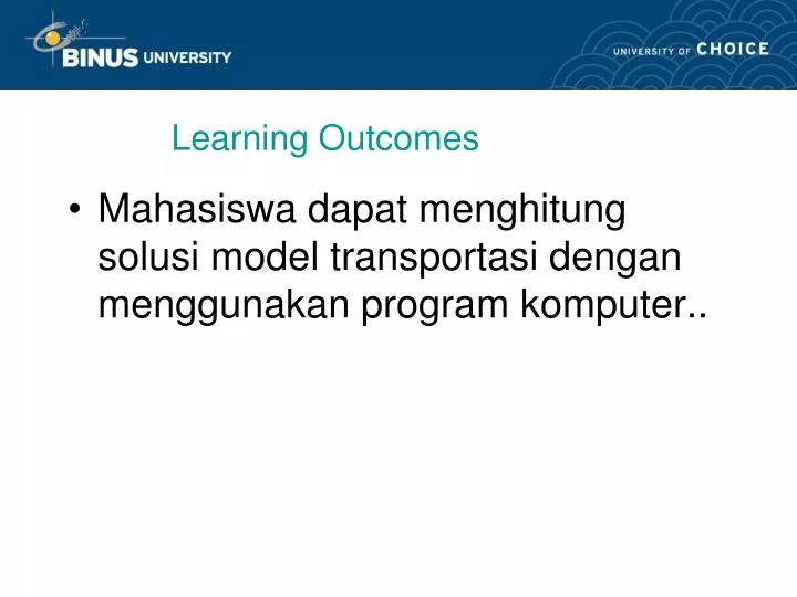 learning outcomes