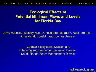 Ecological Effects of Potential Minimum Flows and Levels for Florida Bay