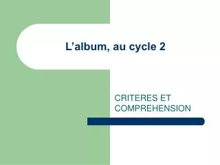 l album au cycle 2
