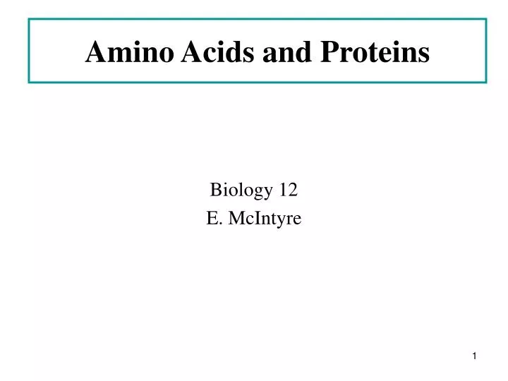 amino acids and proteins